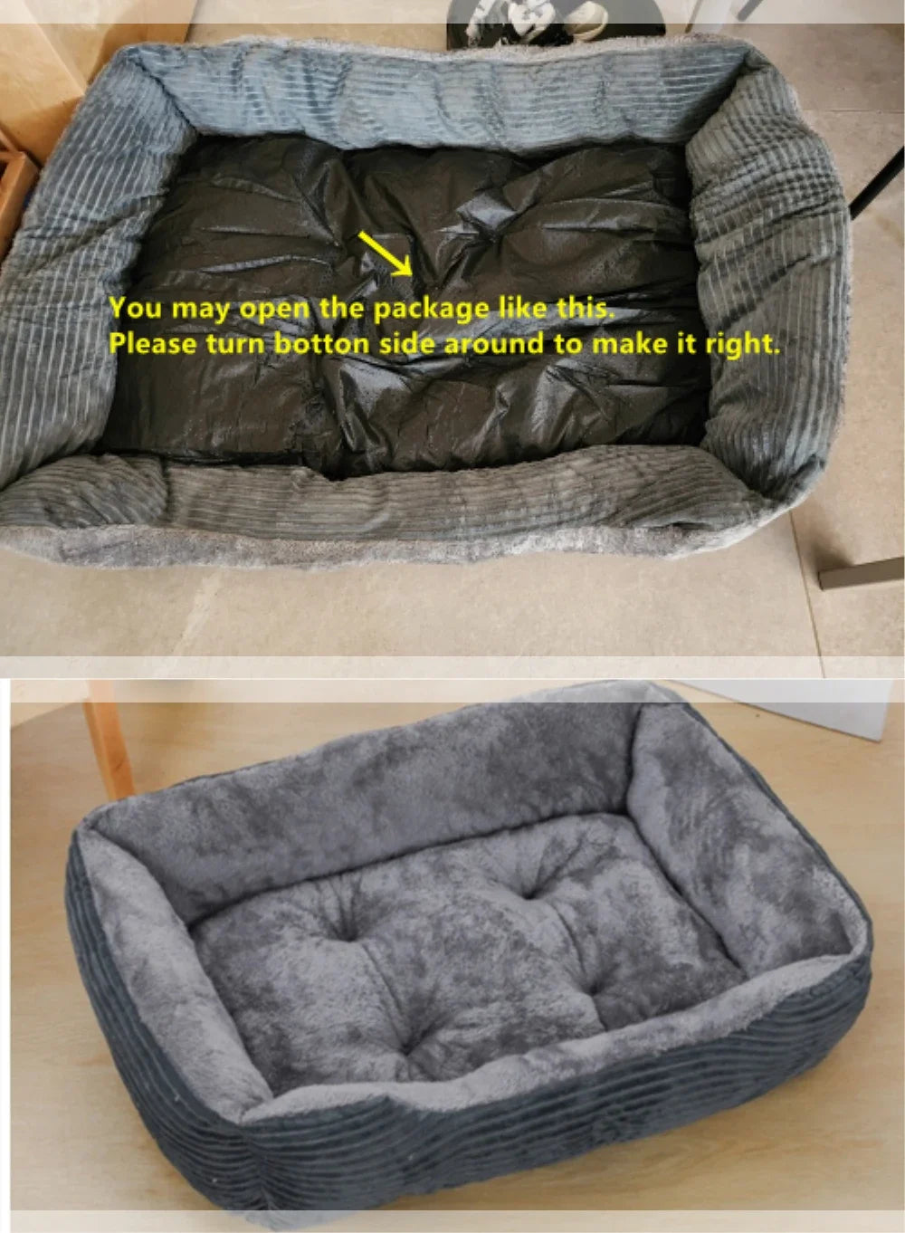 Corduroy Plush Pet Bed